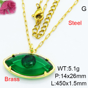 Fashion Brass Necklaces F3N403657ablb-G030