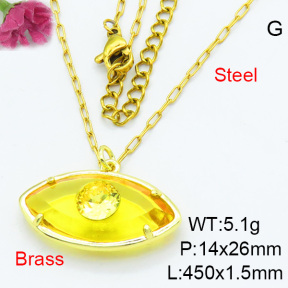 Fashion Brass Necklaces F3N403658ablb-G030