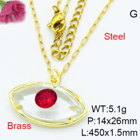 Fashion Brass Necklaces F3N403659ablb-G030