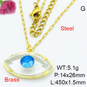 Fashion Brass Necklaces F3N403664ablb-G030