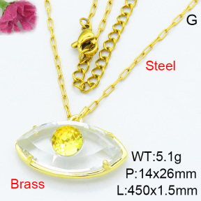 Fashion Brass Necklaces F3N403666ablb-G030