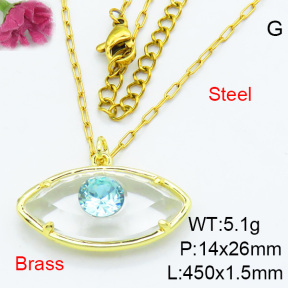 Fashion Brass Necklaces F3N403667ablb-G030