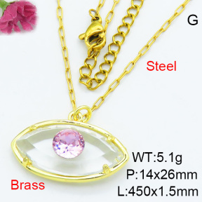 Fashion Brass Necklaces F3N403668ablb-G030