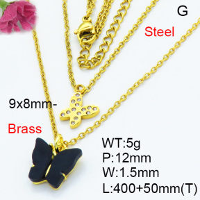 Fashion Brass Necklaces F3N403670aahl-G030