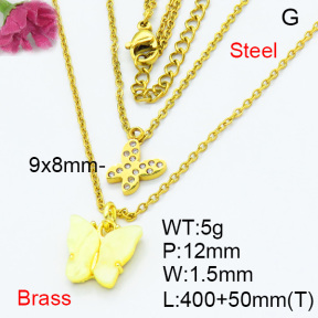 Fashion Brass Necklaces F3N403675aahl-G030