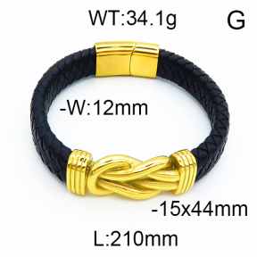 SS Leather Bangles 5BA000006vhov-727