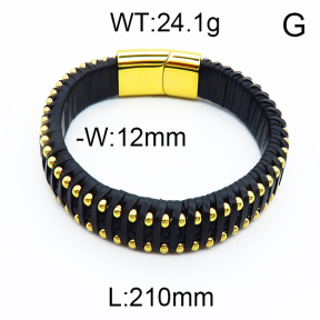 SS Leather Bangles 5BA000010vhov-727