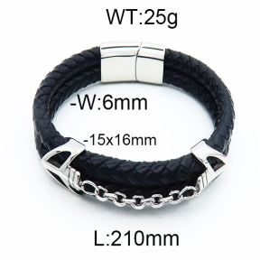 SS Leather Bangles 5BA000019vhov-727