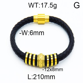 SS Leather Bangles 5BA000022vhmv-727