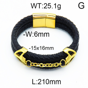 SS Leather Bangles 5BA000032aivb-727