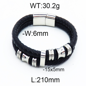 SS Leather Bangles 5BA000036vhmv-727