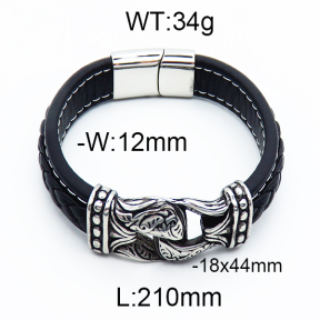 SS Leather Bangles 5BA000039vhov-727