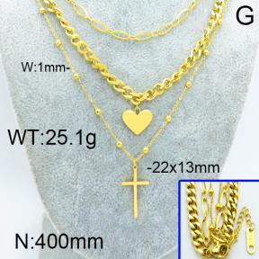 SS Gold-Plated Necklaces 5N2000130ahjb-341