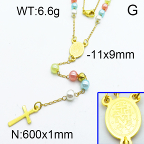 SS Rosary Necklaces 5N3000023bhva-642
