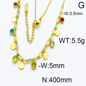 SS Stone Necklaces 5N4000053bhia-341