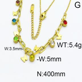 SS Stone Necklaces 5N4000054bhia-341