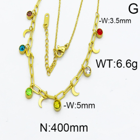 SS Stone Necklaces 5N4000055bhia-341