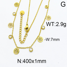 SS Stone Necklaces 5N4000056bhia-341