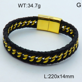 SS Leather Bangles 3BA000219vila-611