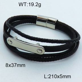 SS Leather Bangles 3BA000247vhov-611