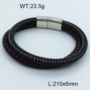 SS Leather Bangles 3BA000259vhmv-611