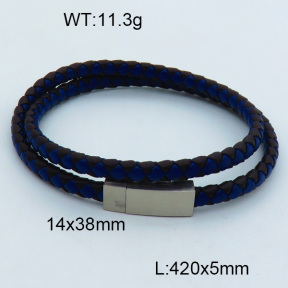 SS Leather Bangles 3BA000272ahlv-611