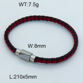 SS Leather Bangles 3BA000273bhva-611