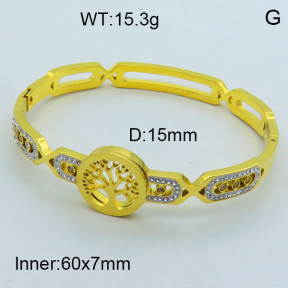 SS Crystal Stone Bangles 3BA401423vhml-434