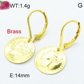 Brass Dangle Earring F3E200269avja-J125