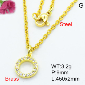 Brass Micro Pave Necklaces F3N403677vbpb-J125