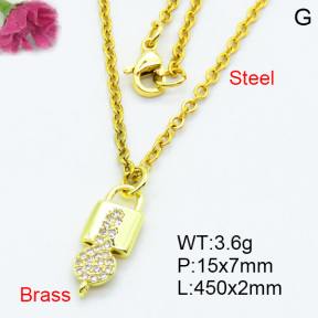 Brass Micro Pave Necklaces F3N403681vbpb-J125