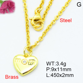 Fashion Brass Necklaces F3N403684bbov-J125