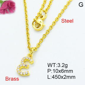 Brass Micro Pave Necklaces F3N403685vbpb-J125