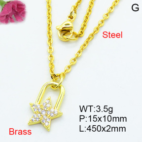 Brass Micro Pave Necklaces F3N403686bhva-J125