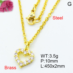 Brass Micro Pave Necklaces F3N403690vbpb-J125