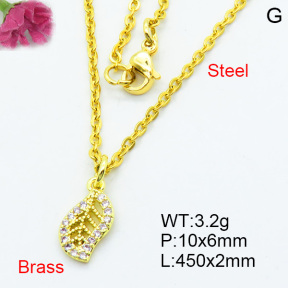 Brass Micro Pave Necklaces F3N403692vbpb-J125