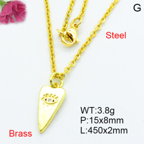 Fashion Brass Necklaces F3N403694vbpb-J125