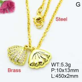 Brass Micro Pave Necklaces F3N403697bhia-J125