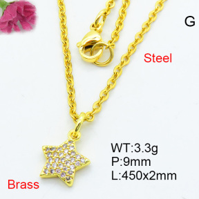 Brass Micro Pave Necklaces F3N403699vbpb-J125