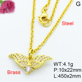 Brass Micro Pave Necklaces F3N403702vhha-J125