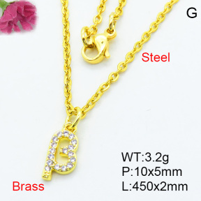 Brass Micro Pave Necklaces F3N403709vbpb-J125