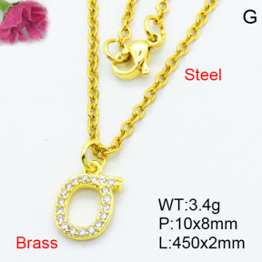 Brass Micro Pave Necklaces F3N403713vbpb-J125