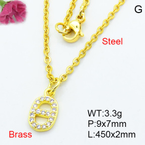 Brass Micro Pave Necklaces F3N403715vbpb-J125