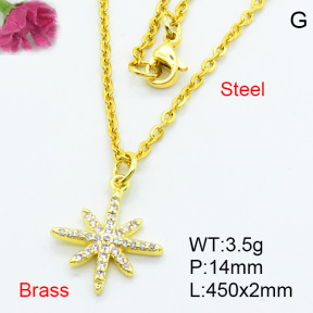 Brass Micro Pave Necklaces F3N403716bhva-J125