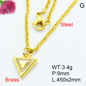 Brass Micro Pave Necklaces F3N403720vbpb-J125