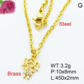 Brass Micro Pave Necklaces F3N403723vbpb-J125
