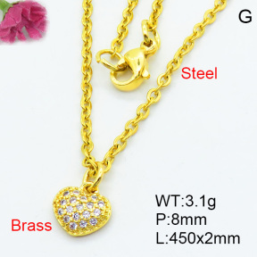Brass Micro Pave Necklaces F3N403725vbpb-J125