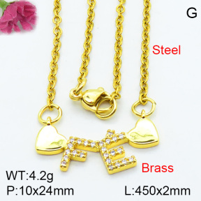 Brass Micro Pave Necklaces F3N403731bhia-J125