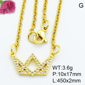 Brass Micro Pave Necklaces F3N403733bhva-J125