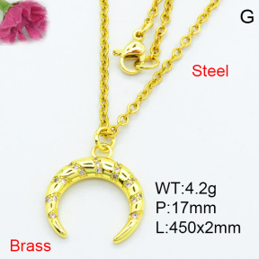 Brass Micro Pave Necklaces F3N403735vbpb-J125